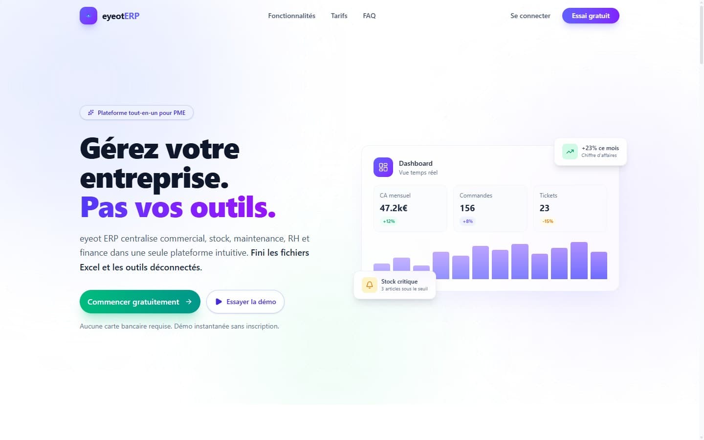 Aperçu de Eyeot ERP